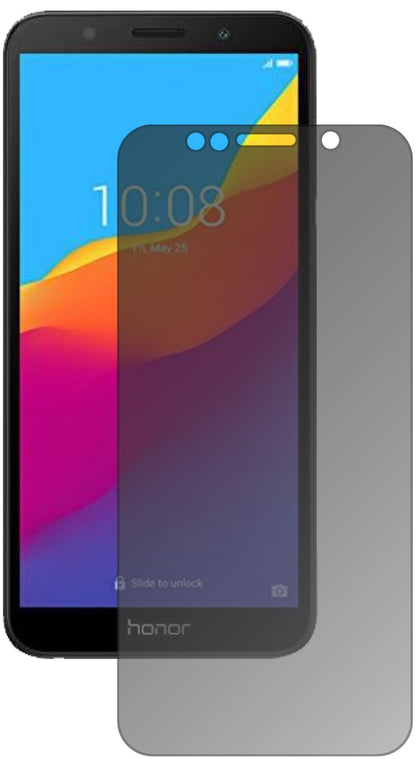 Honor7S 51092MPY mit aufgebrachtem dipos Displayschutz, der seitliche Einblicke blockiert