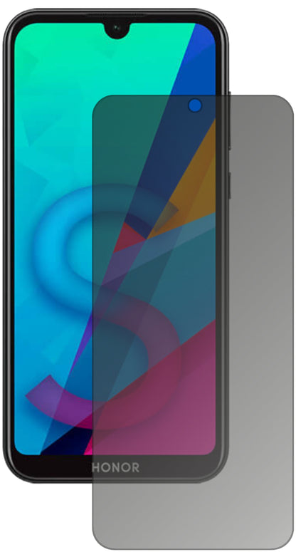 Honor8S mit aufgebrachtem dipos Displayschutz, der seitliche Einblicke blockiert