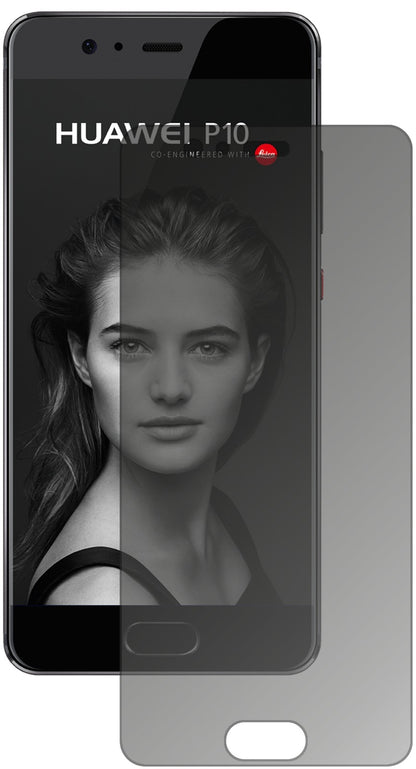HuaweiP10 mit aufgebrachtem dipos Displayschutz, der seitliche Einblicke blockiert