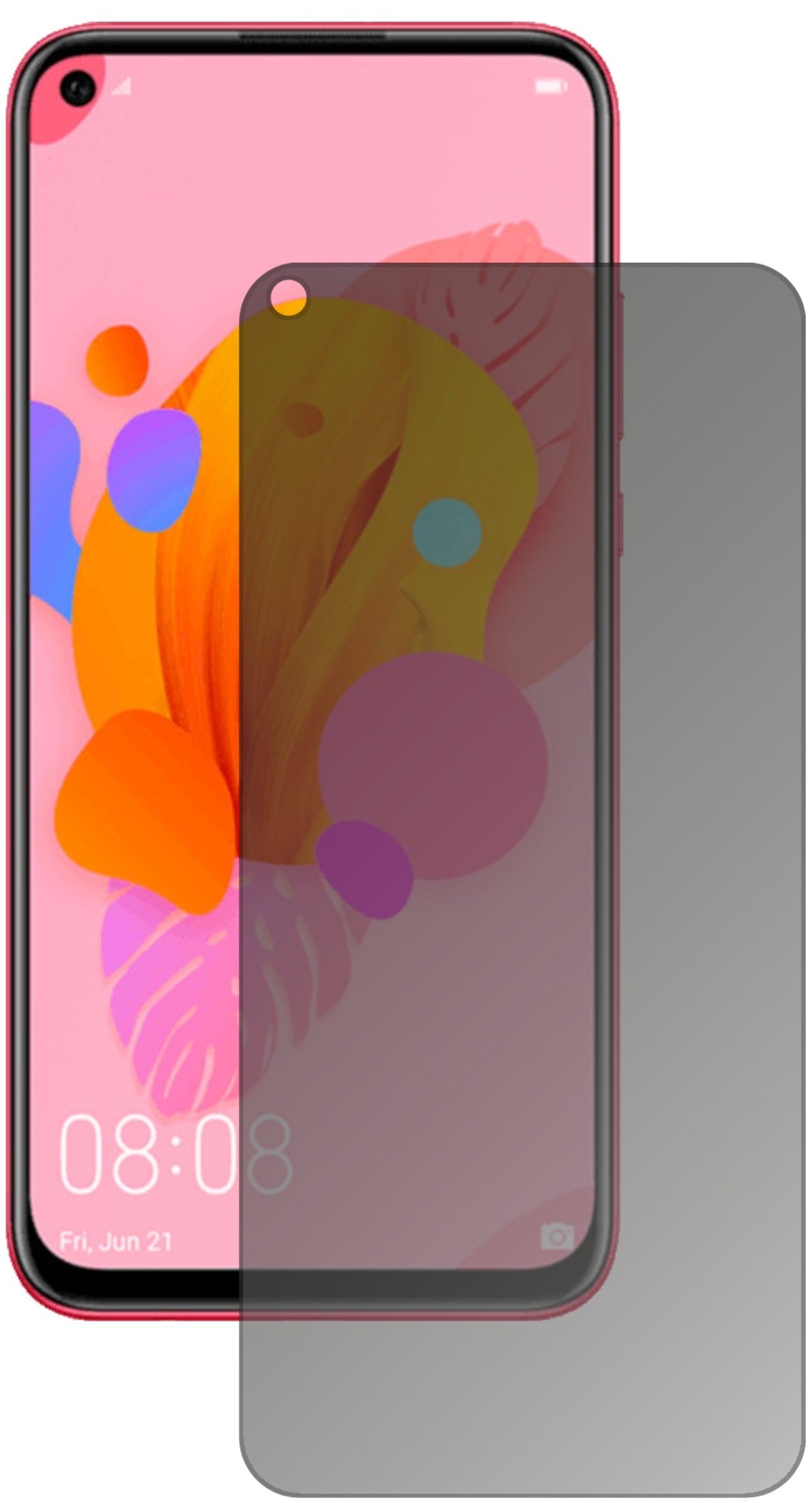 HuaweiP20 lite (2019) mit aufgebrachtem dipos Displayschutz, der seitliche Einblicke blockiert