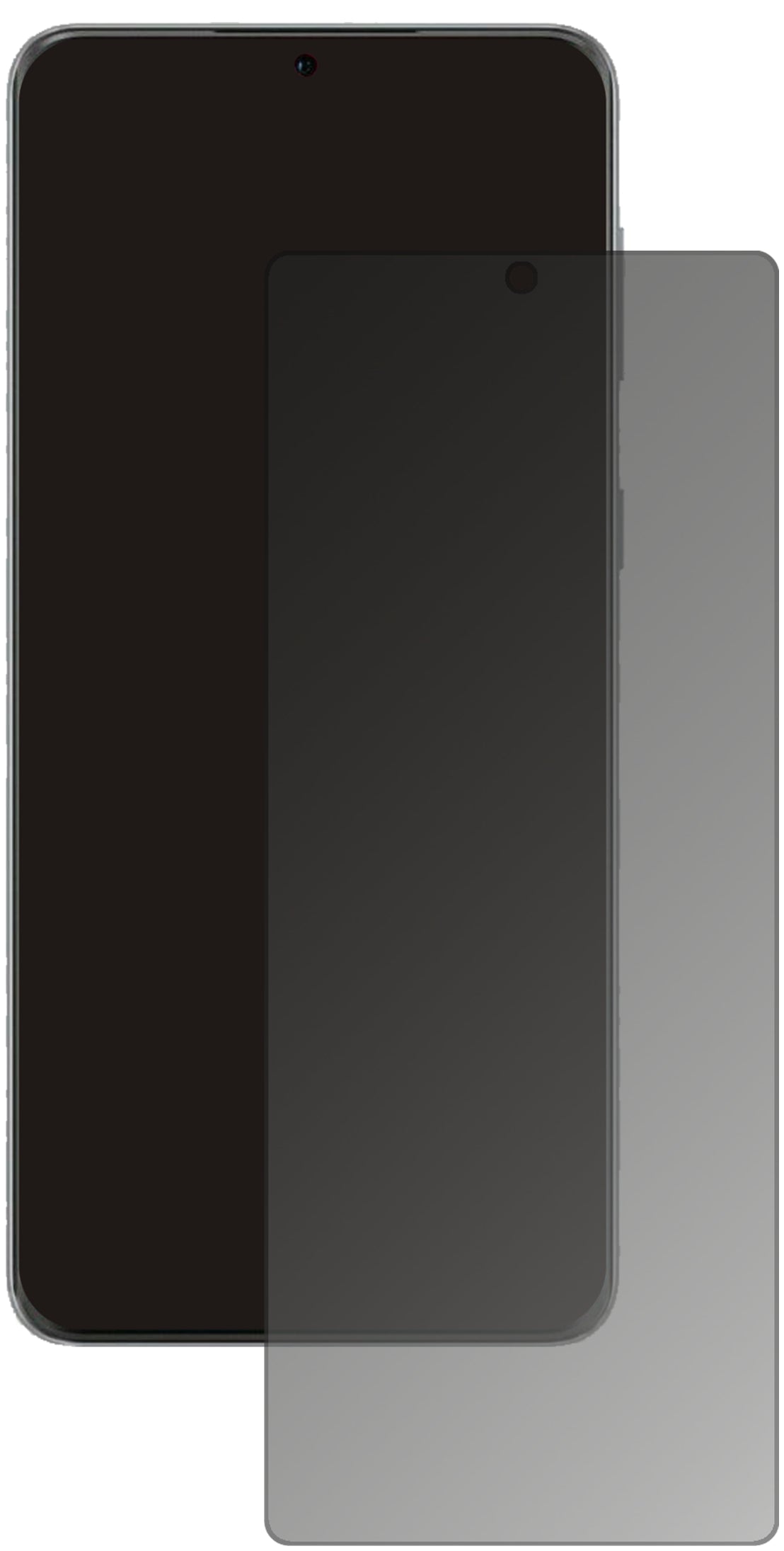 HuaweiP50 mit aufgebrachtem dipos Displayschutz, der seitliche Einblicke blockiert