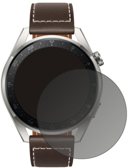 HuaweiWatch 3 Pro mit aufgebrachtem dipos Displayschutz, der seitliche Einblicke blockiert