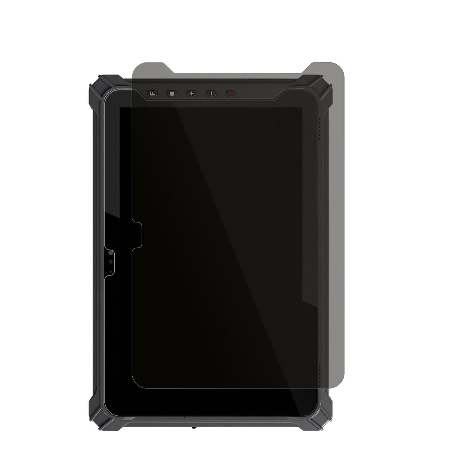 iEdgeT10W 10.1 Zoll mit aufgebrachtem dipos Displayschutz, der seitliche Einblicke blockiert