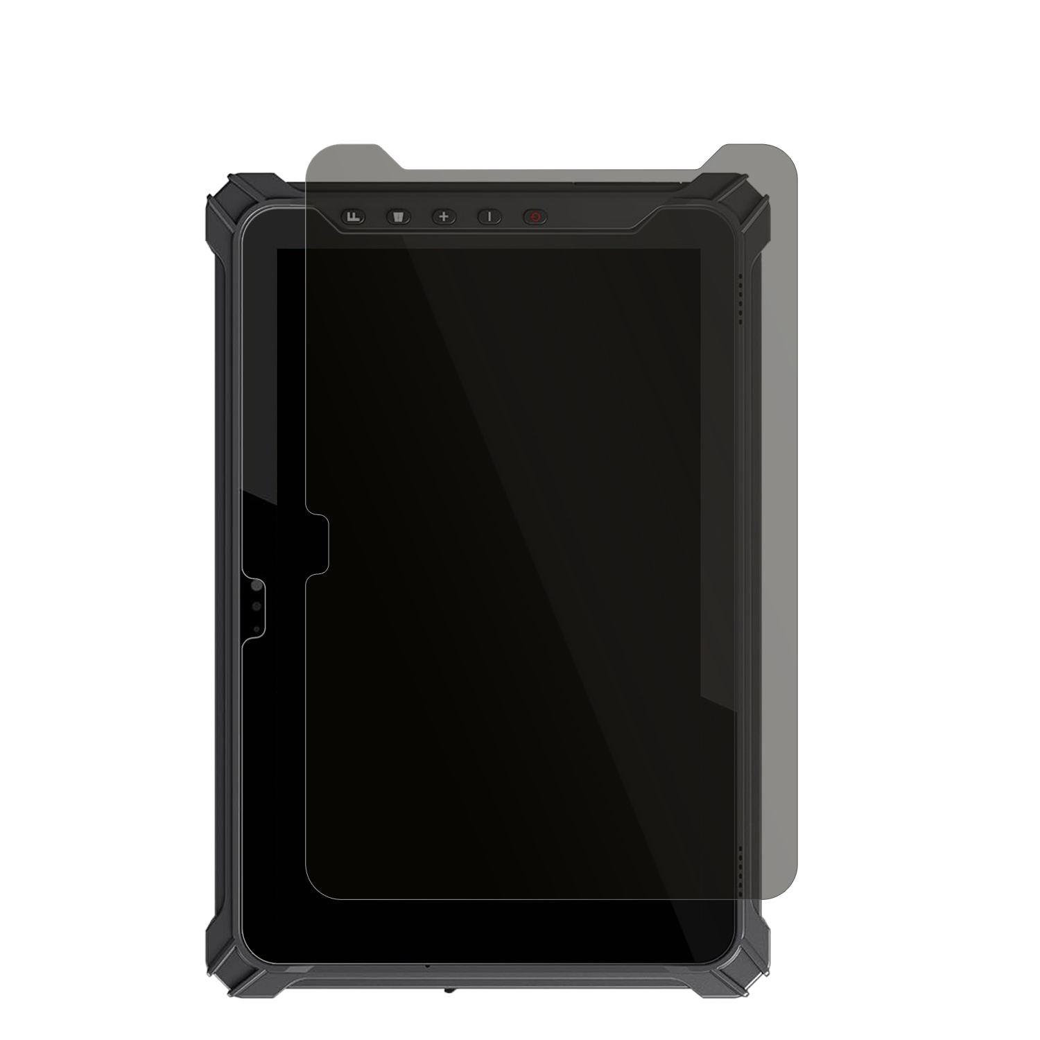 iEdgeT10W 10.1 Zoll mit aufgebrachtem dipos Displayschutz, der seitliche Einblicke blockiert