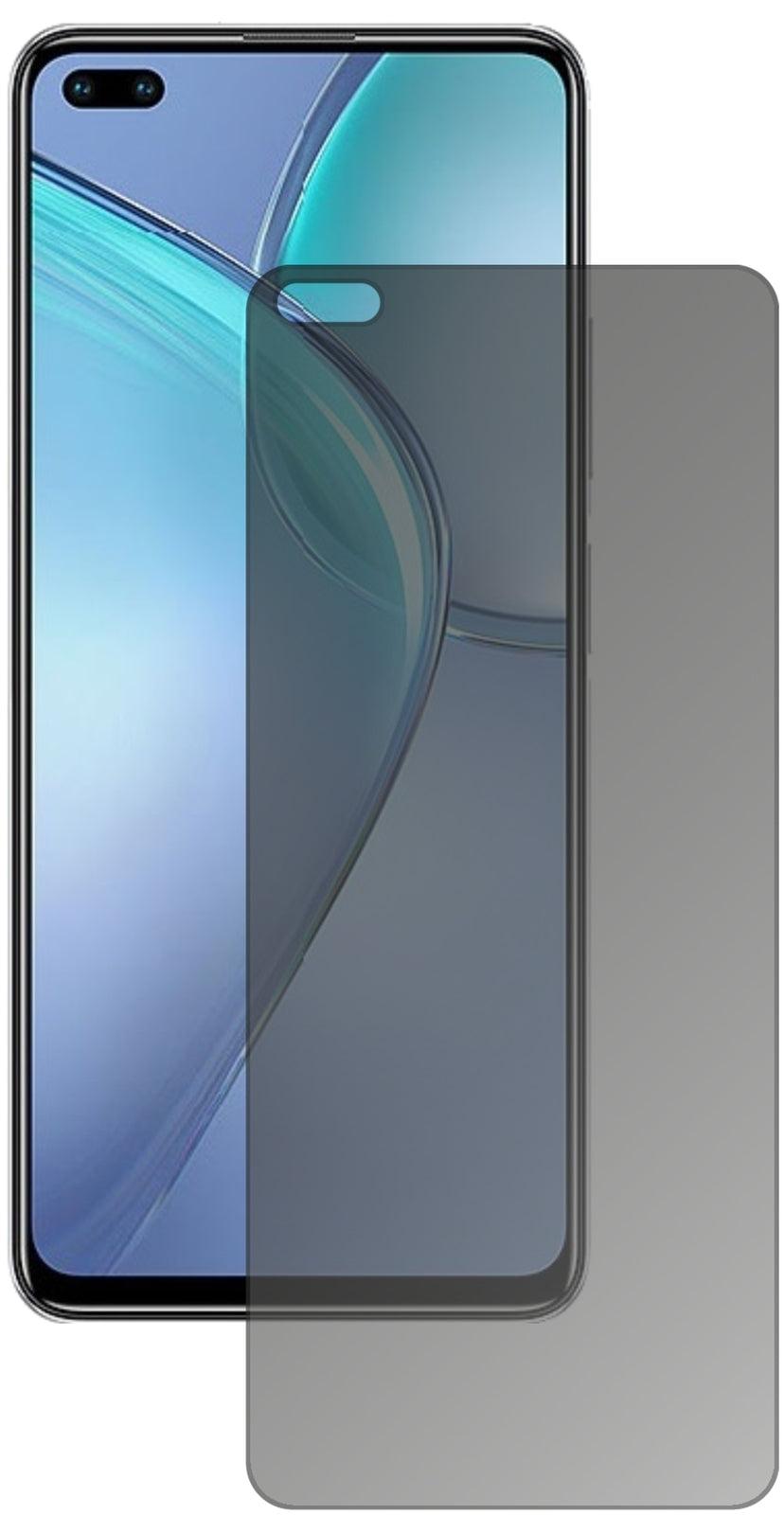 InfinixZero 8 mit aufgebrachtem dipos Displayschutz, der seitliche Einblicke blockiert