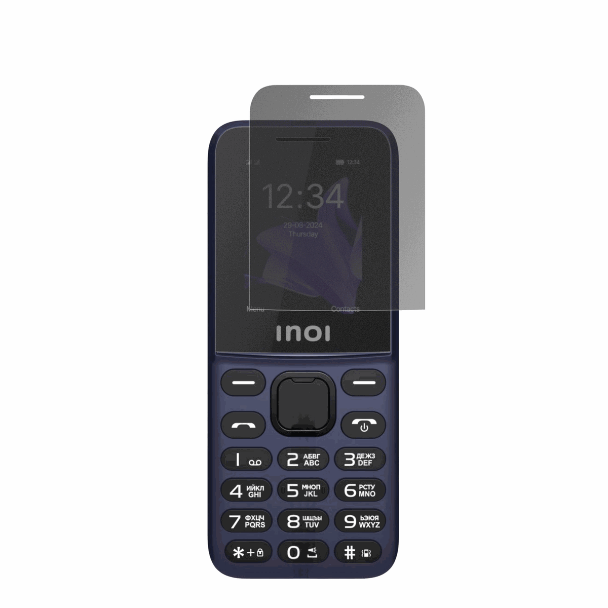 INOI101 Classic mit aufgebrachtem dipos Displayschutz, der seitliche Einblicke blockiert