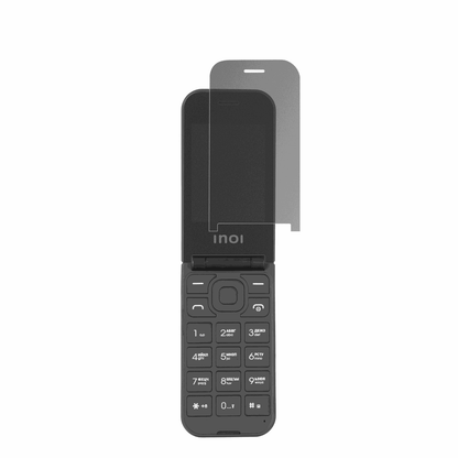 INOI284 Flip 4G mit aufgebrachtem dipos Displayschutz, der seitliche Einblicke blockiert