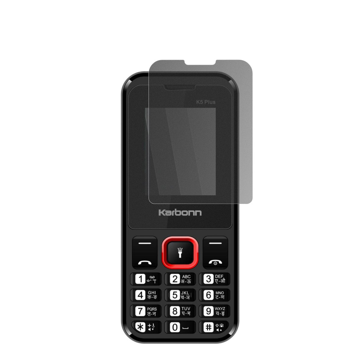 KarbonnK5 Plus mit aufgebrachtem dipos Displayschutz, der seitliche Einblicke blockiert