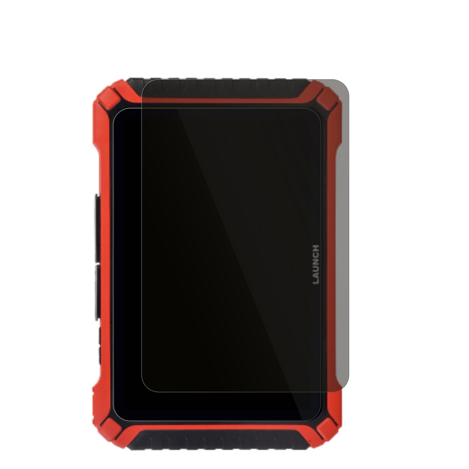 LaunchX-431 Pad IX mit aufgebrachtem dipos Displayschutz, der seitliche Einblicke blockiert