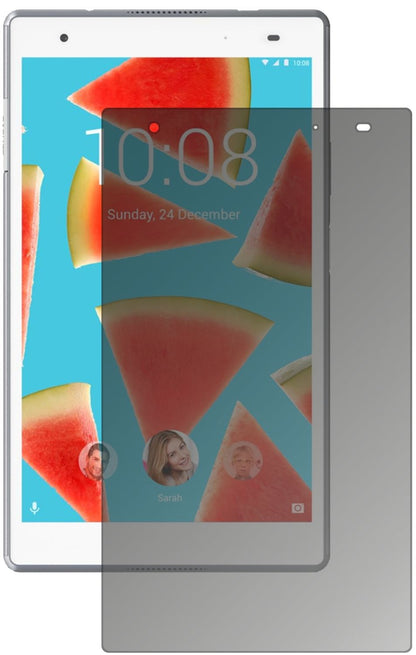 LenovoTab 4 8 Plus mit aufgebrachtem dipos Displayschutz, der seitliche Einblicke blockiert