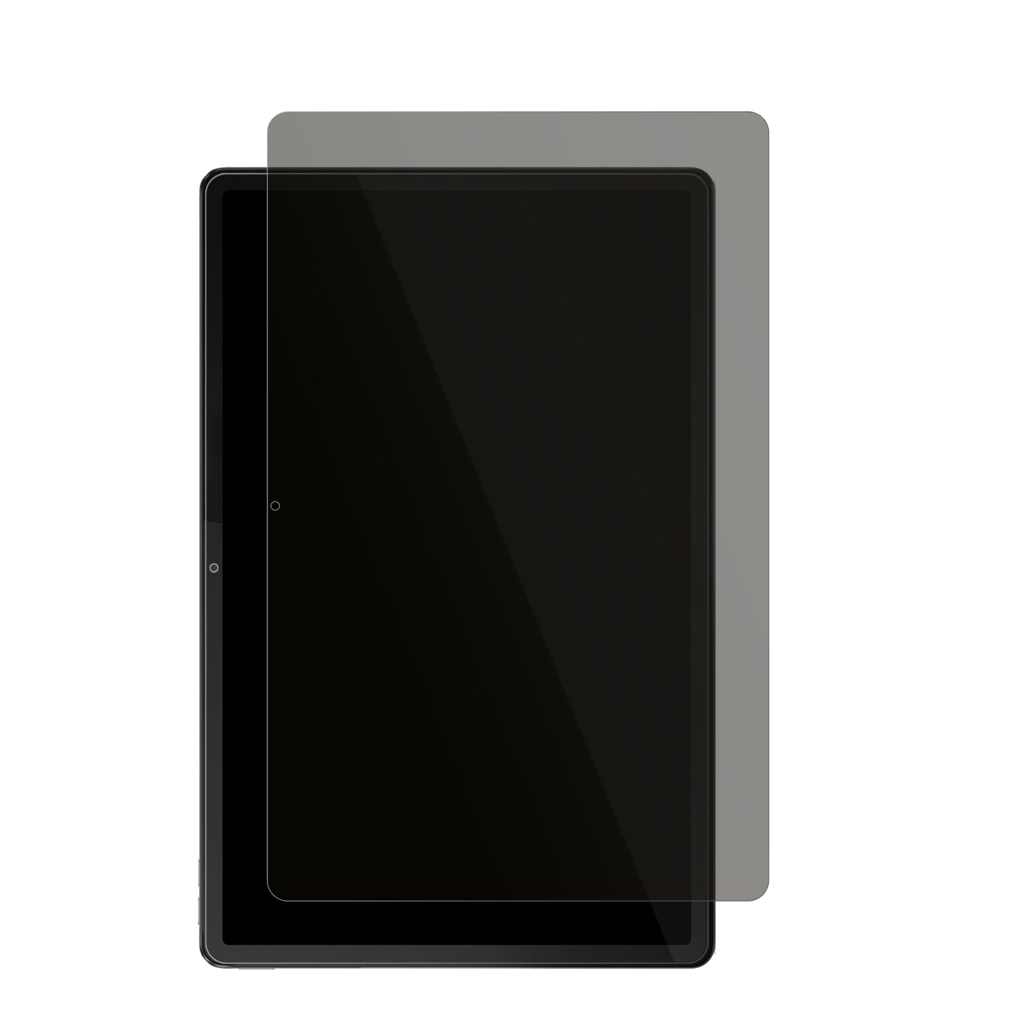 LenovoTab P12 mit aufgebrachtem dipos Displayschutz, der seitliche Einblicke blockiert