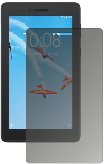 LenovoTB-7104F mit aufgebrachtem dipos Displayschutz, der seitliche Einblicke blockiert