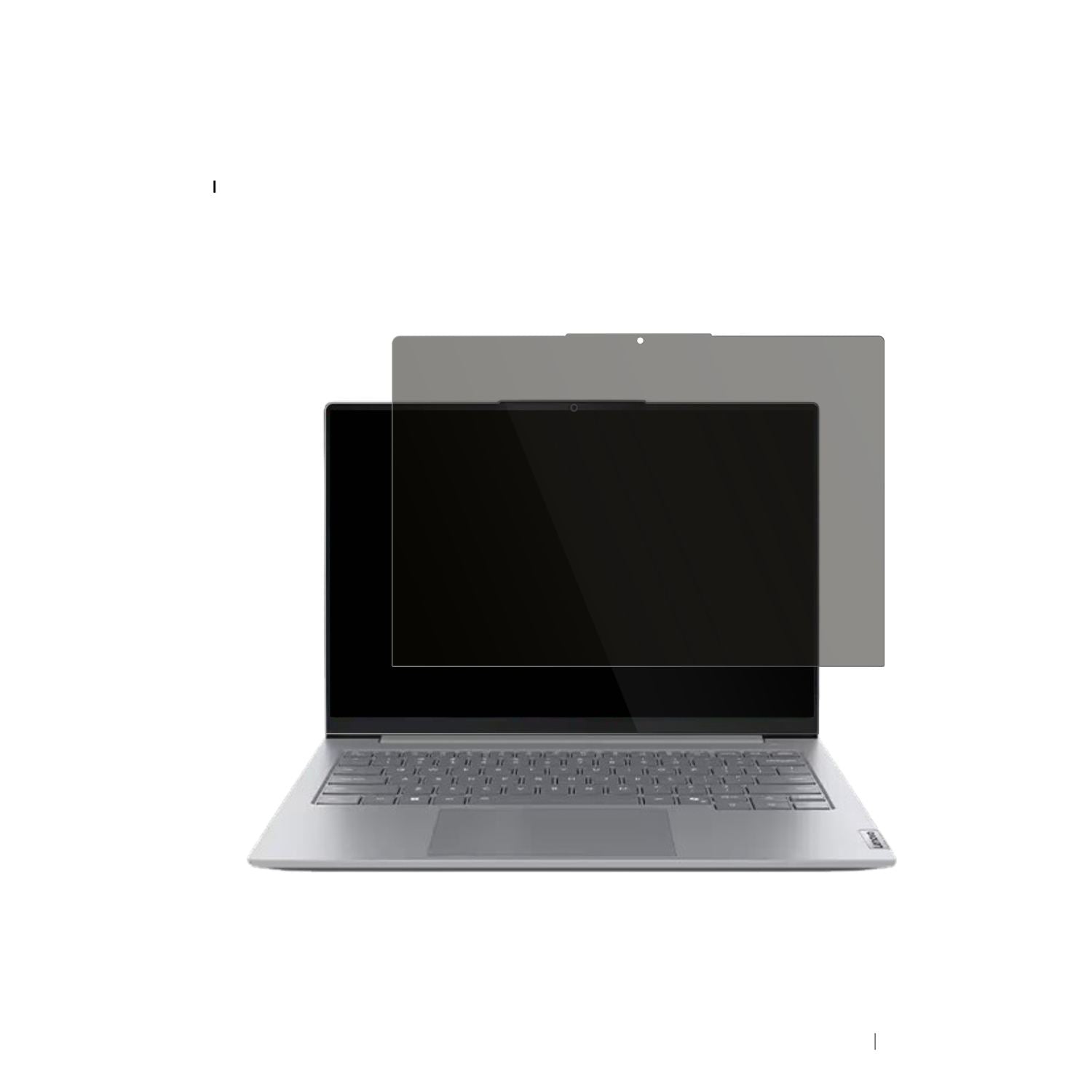 LenovoThinkBook 14 Zoll Gen 8 mit aufgebrachtem dipos Displayschutz, der seitliche Einblicke blockiert
