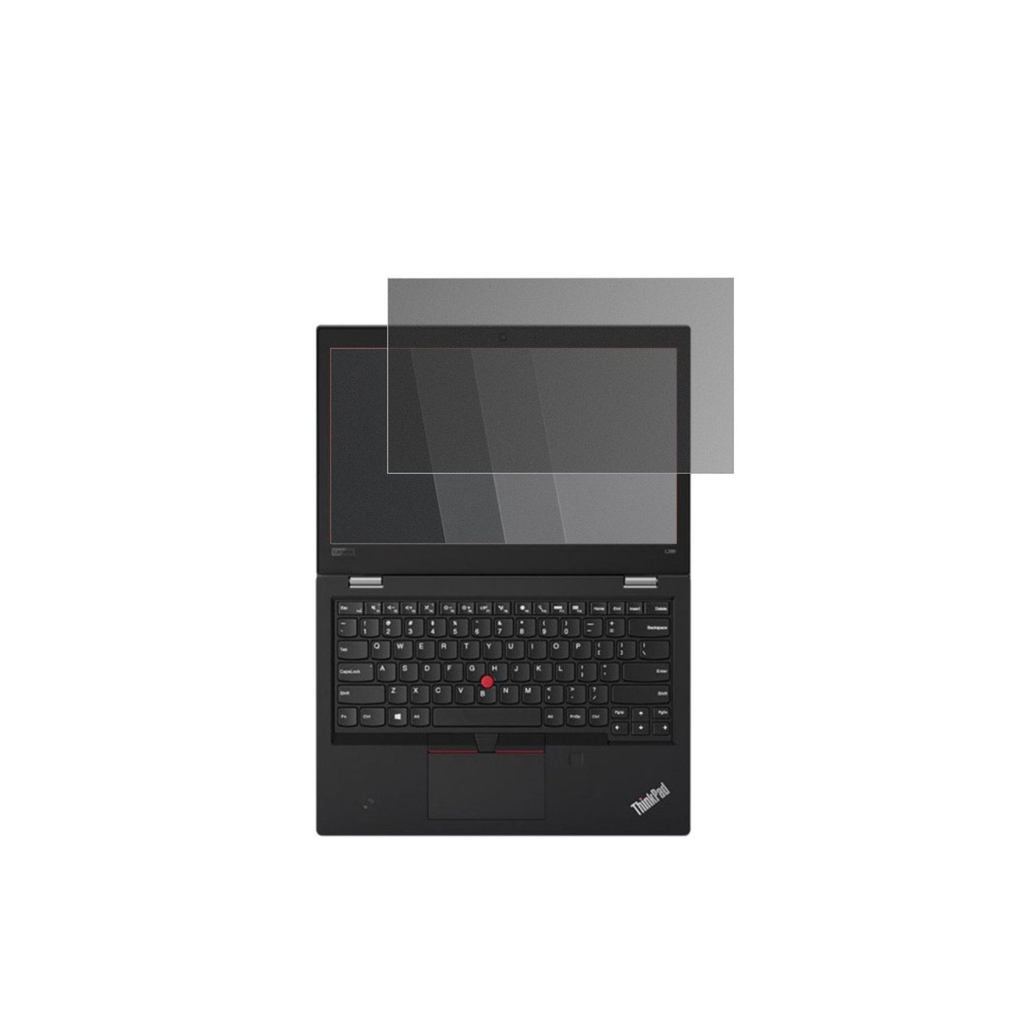 LenovoThinkpad L380 Yoga mit aufgebrachtem dipos Displayschutz, der seitliche Einblicke blockiert