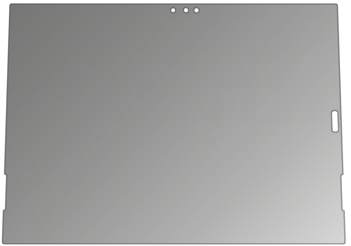 LenovoThinkPad X1 Tablet 3. Gen. mit aufgebrachtem dipos Displayschutz, der seitliche Einblicke blockiert