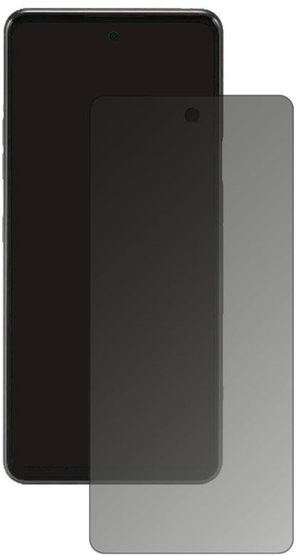 LGQ92 5G mit aufgebrachtem dipos Displayschutz, der seitliche Einblicke blockiert