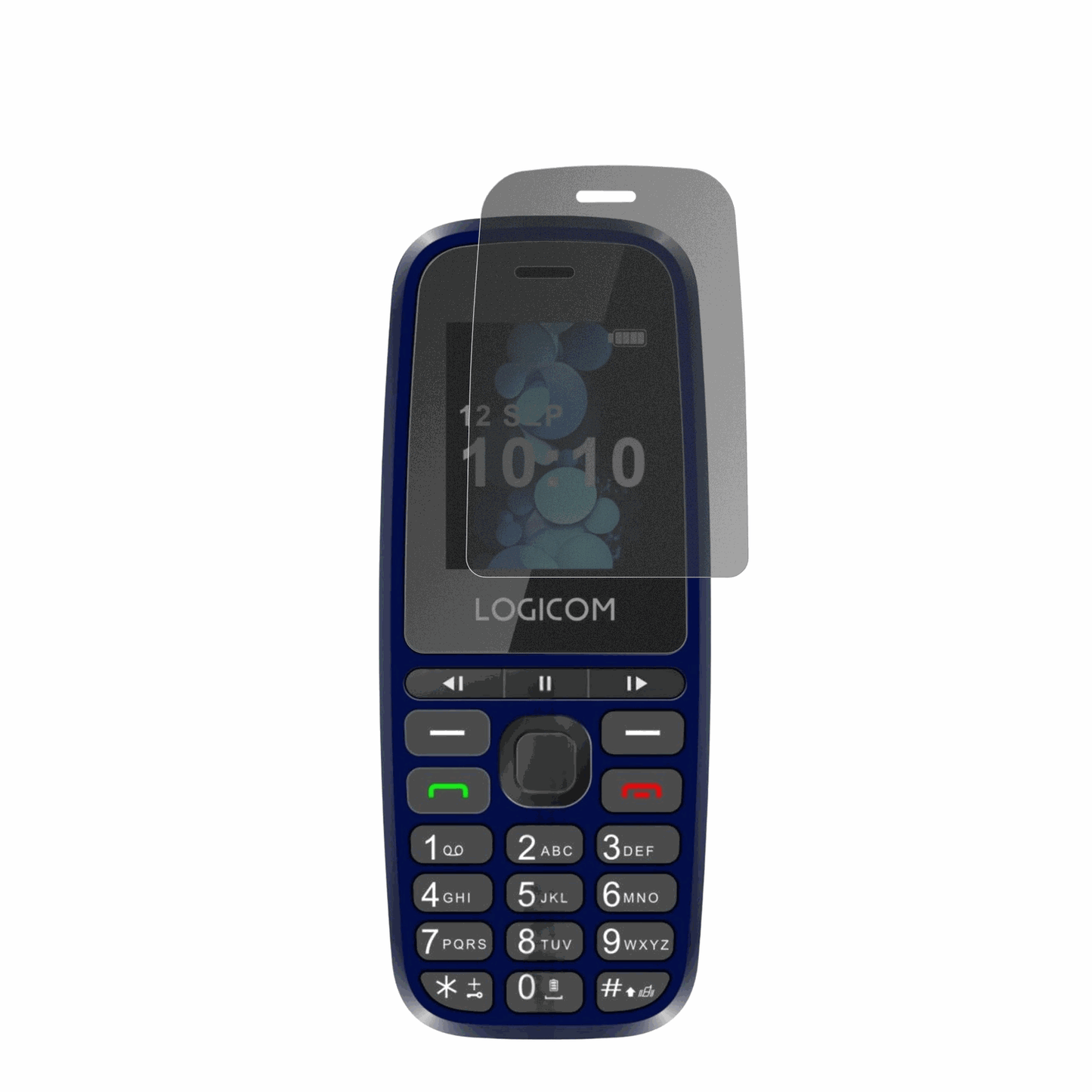 LogicomPosh 402 mit aufgebrachtem dipos Displayschutz, der seitliche Einblicke blockiert