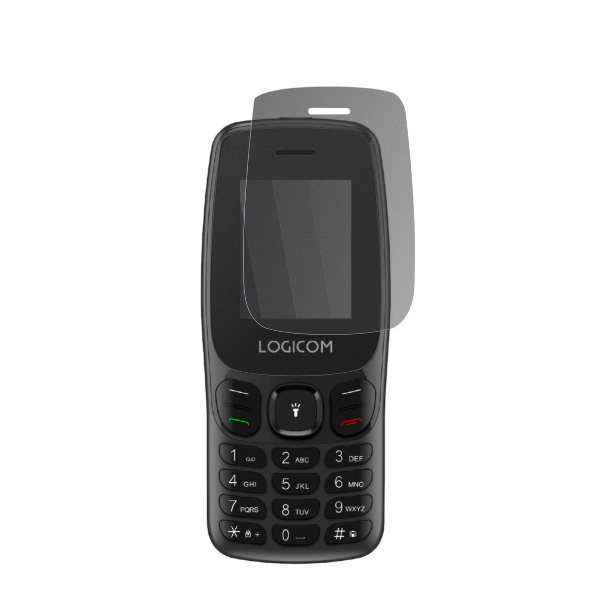 LogicomPosh 405 mit aufgebrachtem dipos Displayschutz, der seitliche Einblicke blockiert