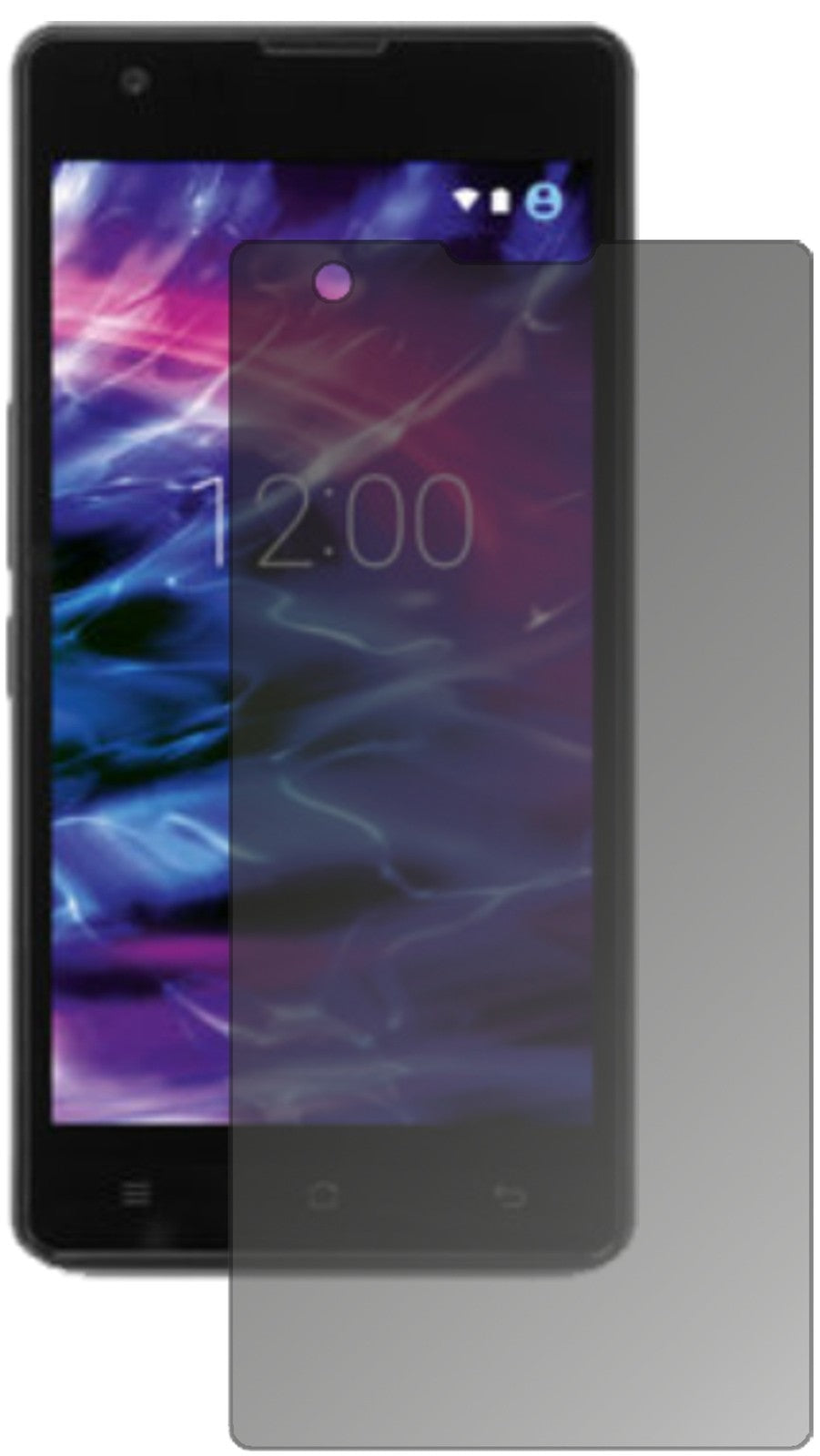 MedionLife E5020 mit aufgebrachtem dipos Displayschutz, der seitliche Einblicke blockiert