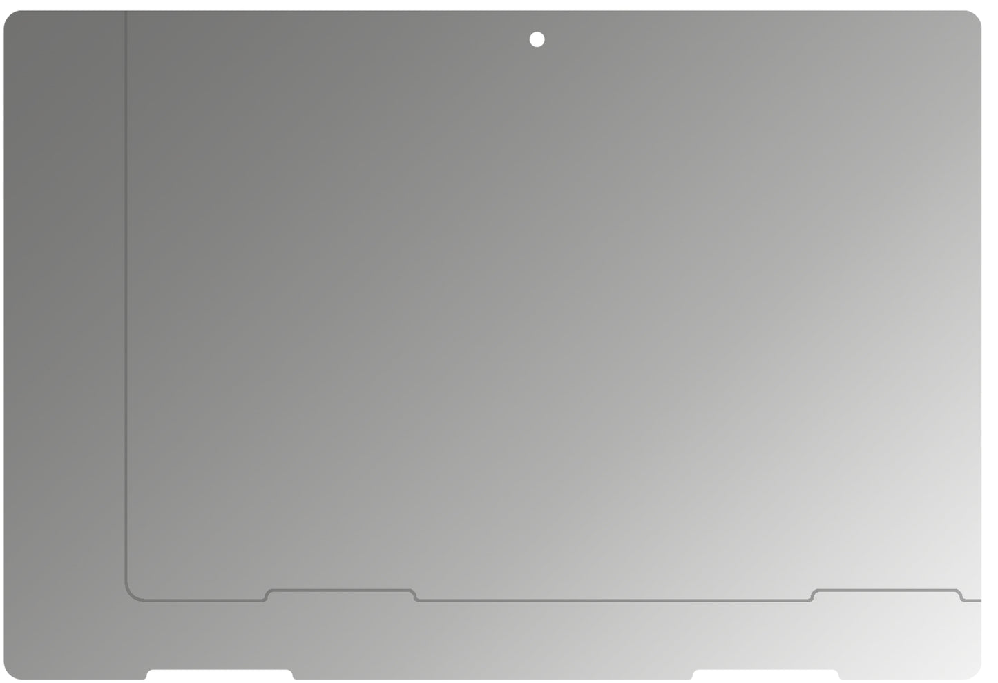 MedionLifeTab E10702 mit aufgebrachtem dipos Displayschutz, der seitliche Einblicke blockiert