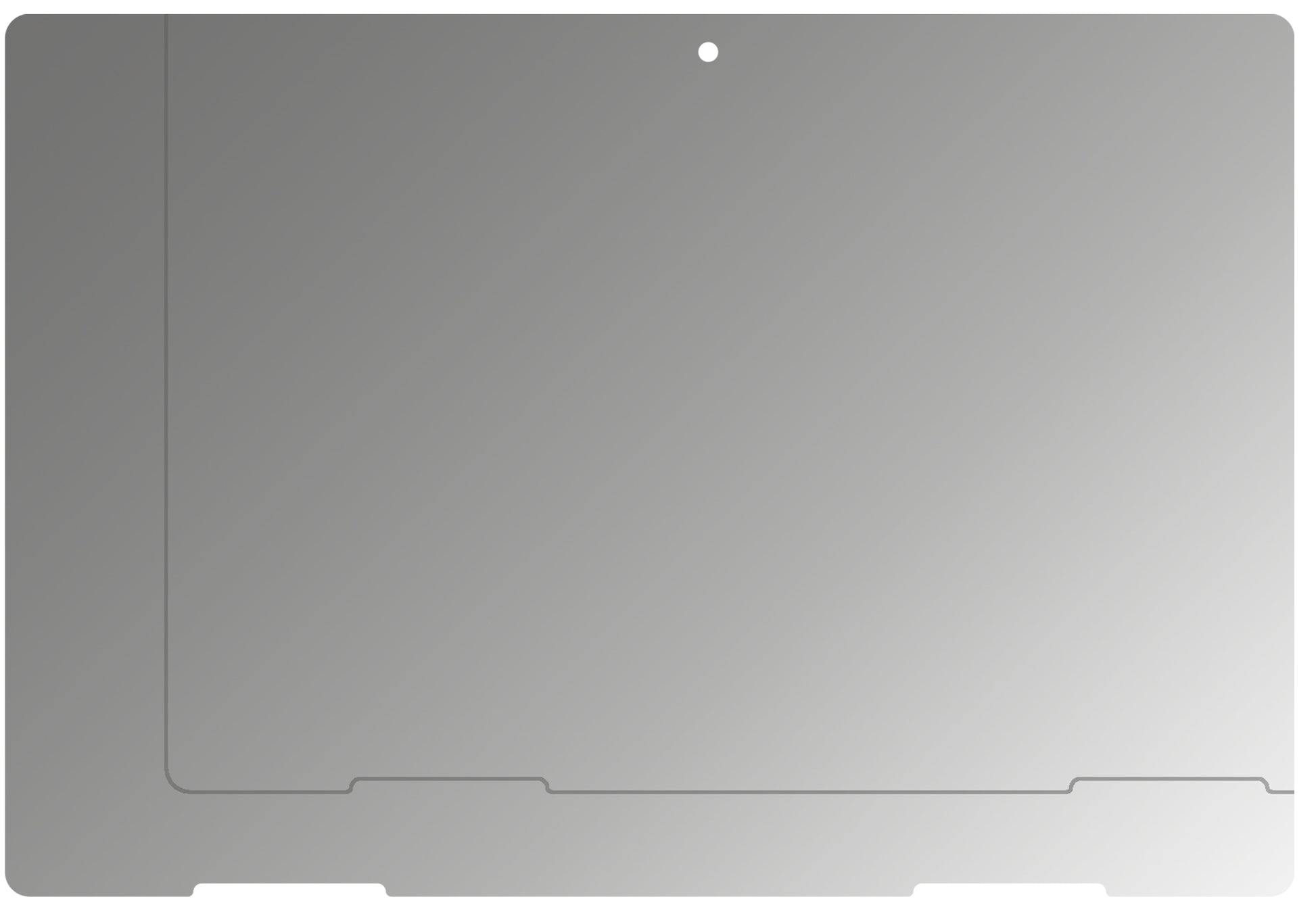 MedionLifeTab E10702 mit aufgebrachtem dipos Displayschutz, der seitliche Einblicke blockiert