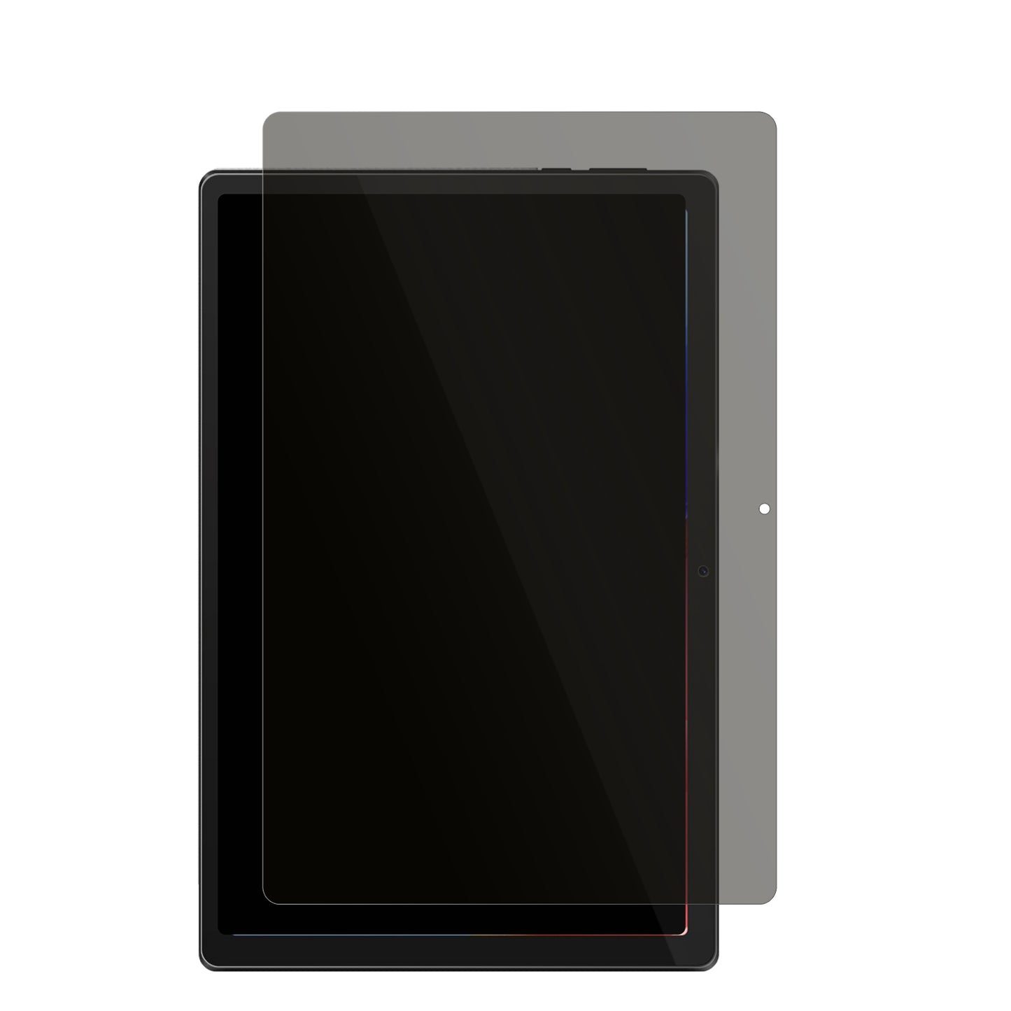 MouikeiTablet 10 Zoll mit aufgebrachtem dipos Displayschutz, der seitliche Einblicke blockiert