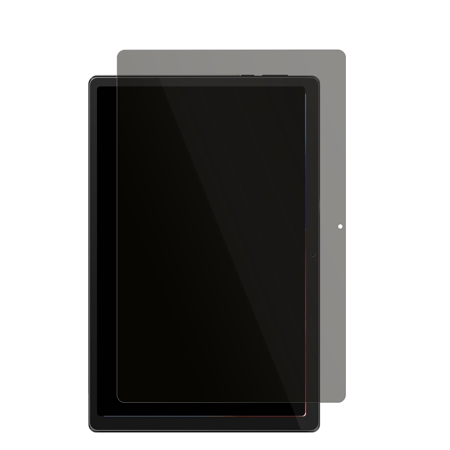 MouikeiTablet 10 Zoll mit aufgebrachtem dipos Displayschutz, der seitliche Einblicke blockiert