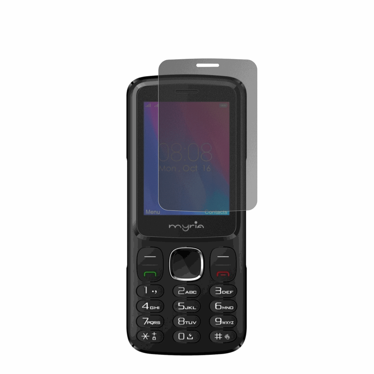 MyriaEndless 3G mit aufgebrachtem dipos Displayschutz, der seitliche Einblicke blockiert