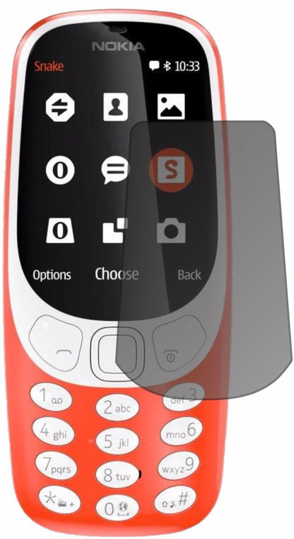 Nokia3310 mit aufgebrachtem dipos Displayschutz, der seitliche Einblicke blockiert