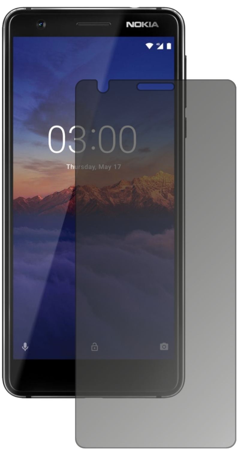 Nokia46025 mit aufgebrachtem dipos Displayschutz, der seitliche Einblicke blockiert