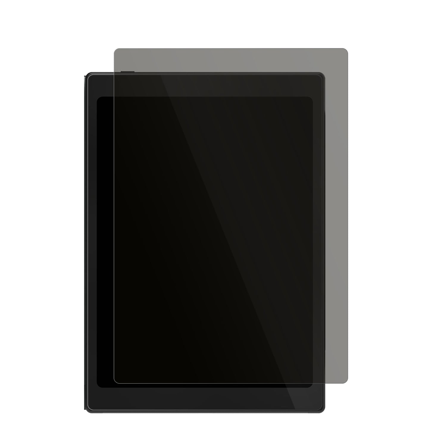 OnyxBoox Tab Mini C mit aufgebrachtem dipos Displayschutz, der seitliche Einblicke blockiert