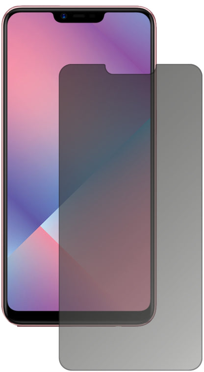 OppoA5 mit aufgebrachtem dipos Displayschutz, der seitliche Einblicke blockiert
