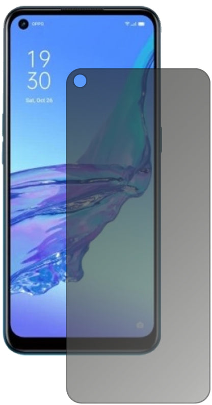 OppoA53 (2020) mit aufgebrachtem dipos Displayschutz, der seitliche Einblicke blockiert
