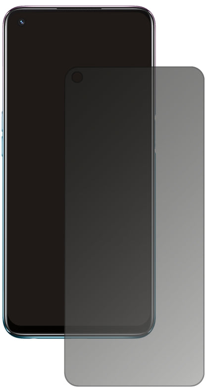 OppoA54 5G mit aufgebrachtem dipos Displayschutz, der seitliche Einblicke blockiert