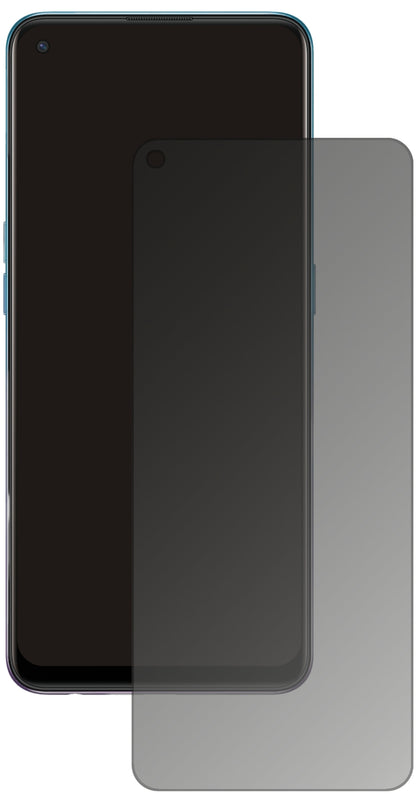 OppoA94 5G mit aufgebrachtem dipos Displayschutz, der seitliche Einblicke blockiert