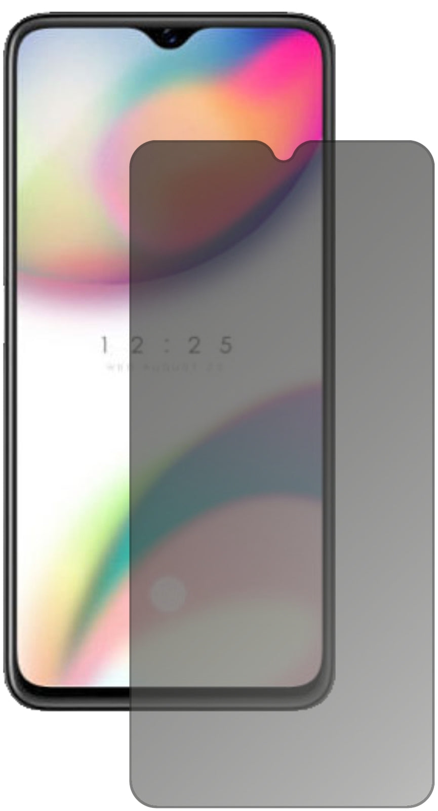 OppoReno Z mit aufgebrachtem dipos Displayschutz, der seitliche Einblicke blockiert