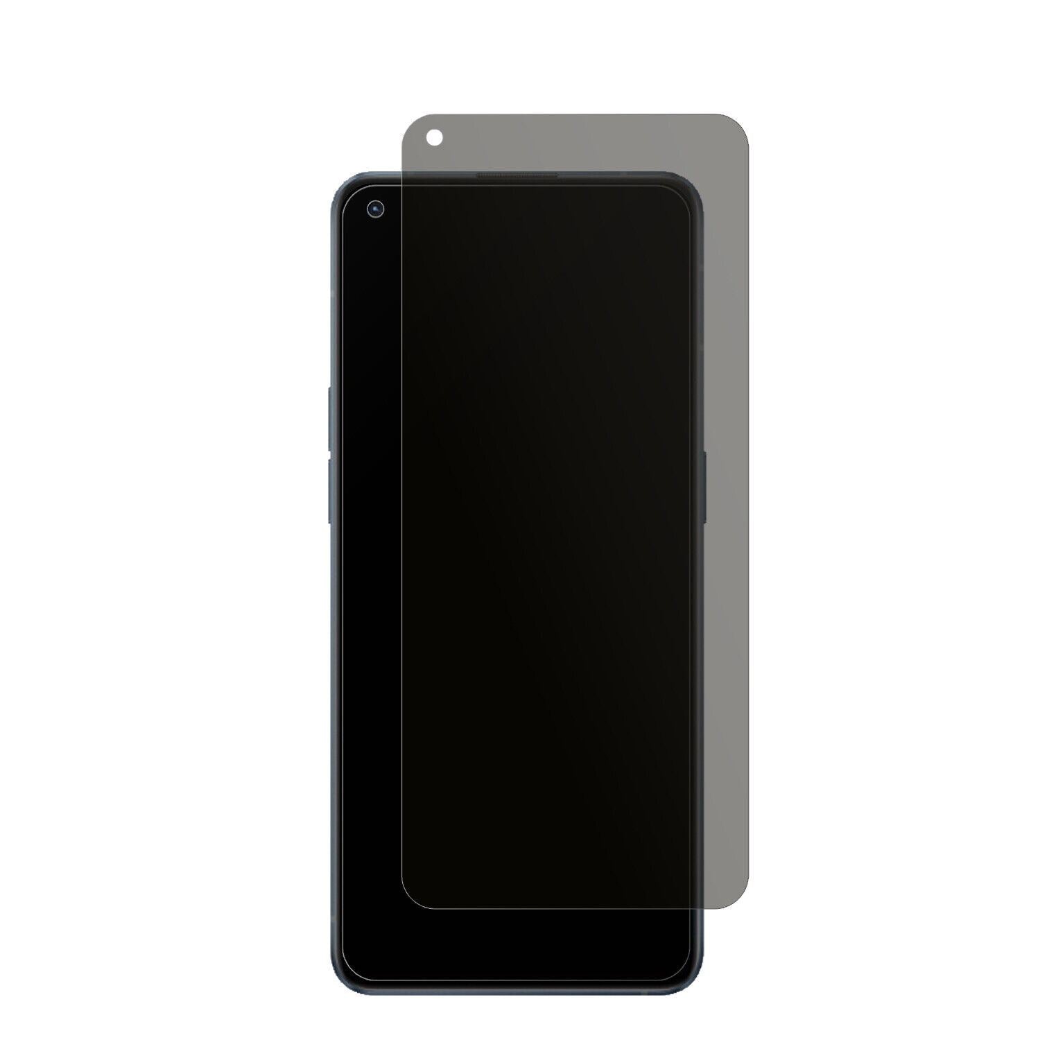 OPPOReno6 4G mit aufgebrachtem dipos Displayschutz, der seitliche Einblicke blockiert