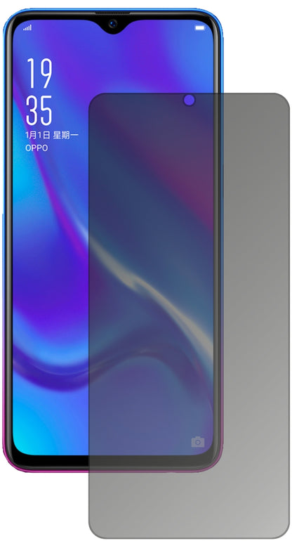 OppoRX17 Neo mit aufgebrachtem dipos Displayschutz, der seitliche Einblicke blockiert