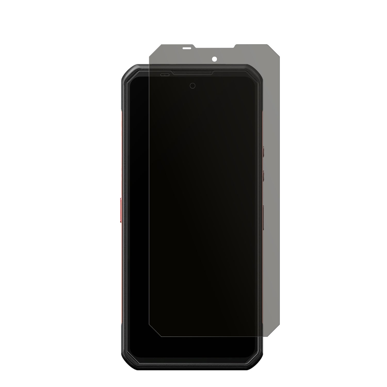 OukitelWP300 5G mit aufgebrachtem dipos Displayschutz, der seitliche Einblicke blockiert