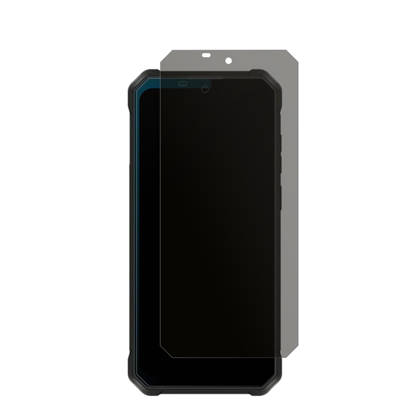 OukitelWP53 Pro mit aufgebrachtem dipos Displayschutz, der seitliche Einblicke blockiert