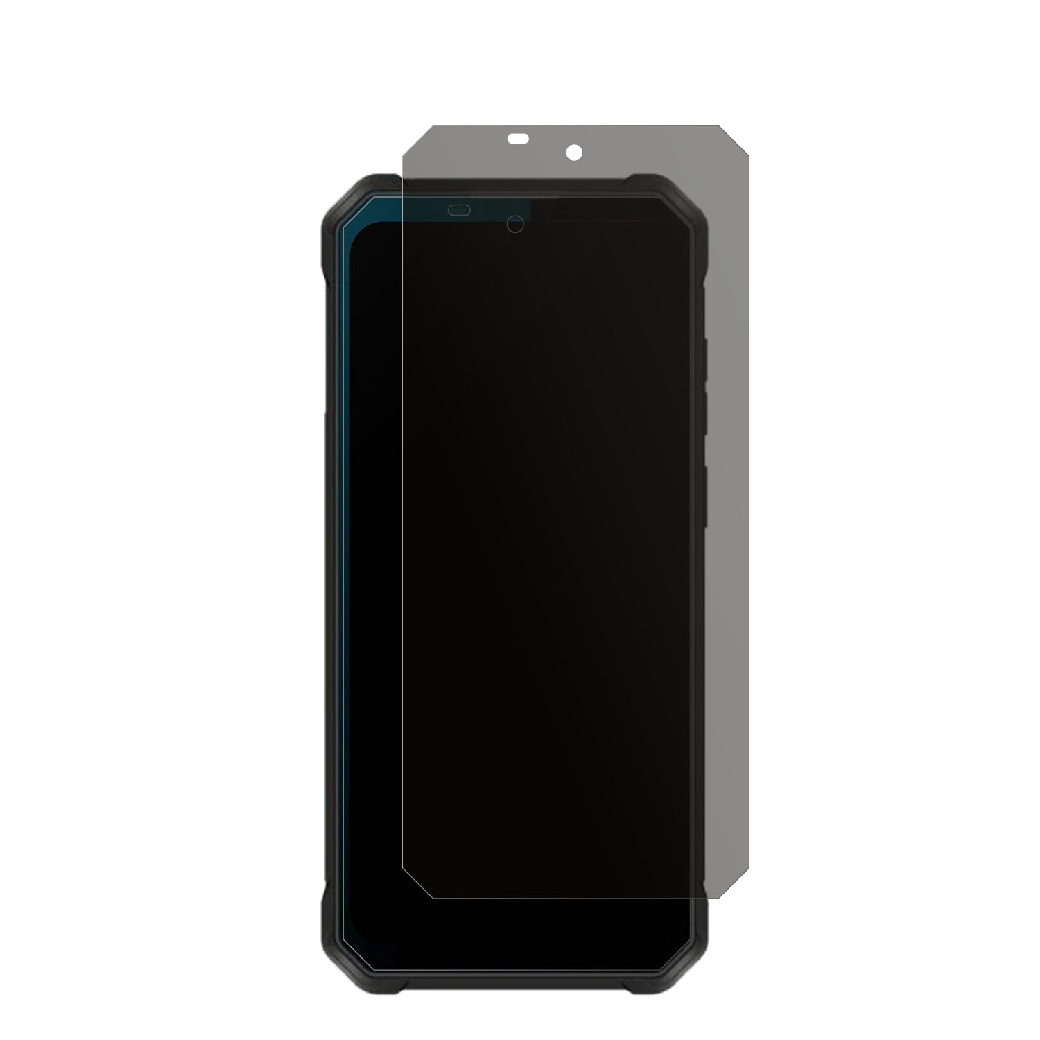 OukitelWP53s mit aufgebrachtem dipos Displayschutz, der seitliche Einblicke blockiert