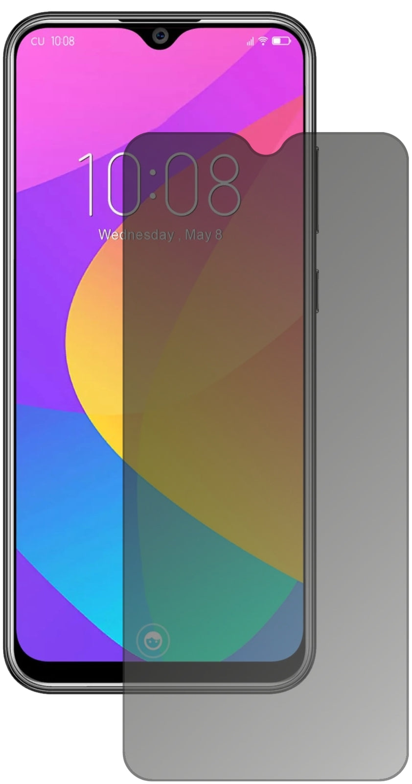 OukitelY4800 mit aufgebrachtem dipos Displayschutz, der seitliche Einblicke blockiert