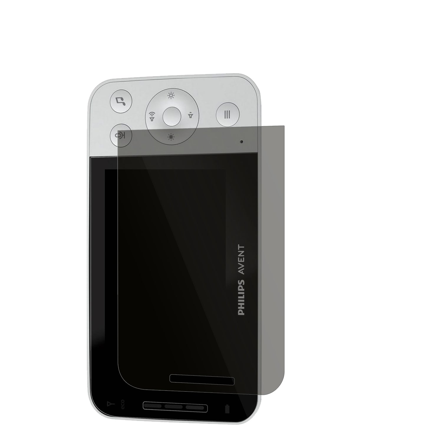 PhilipsAvent Connected SCD923 mit aufgebrachtem dipos Displayschutz, der seitliche Einblicke blockiert
