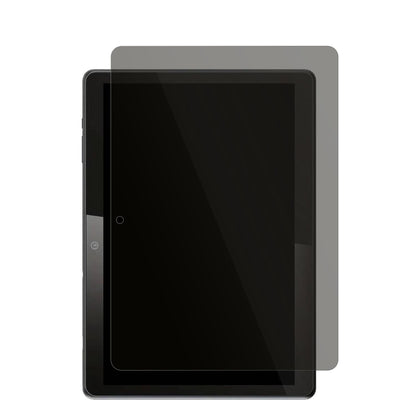 QDDQTablet mit aufgebrachtem dipos Displayschutz, der seitliche Einblicke blockiert