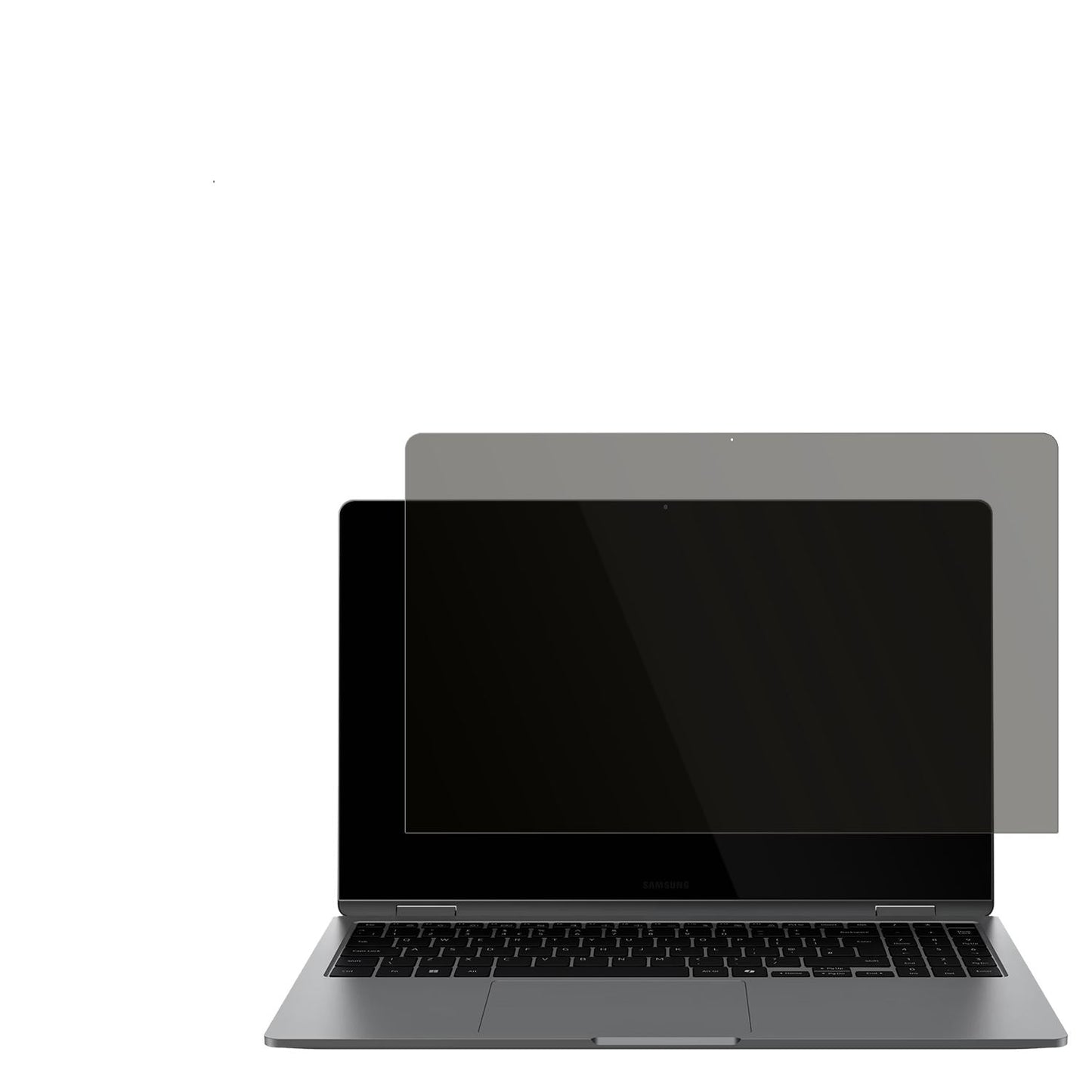SamsungGalaxy Book5 360 15.6 Zoll mit aufgebrachtem dipos Displayschutz, der seitliche Einblicke blockiert