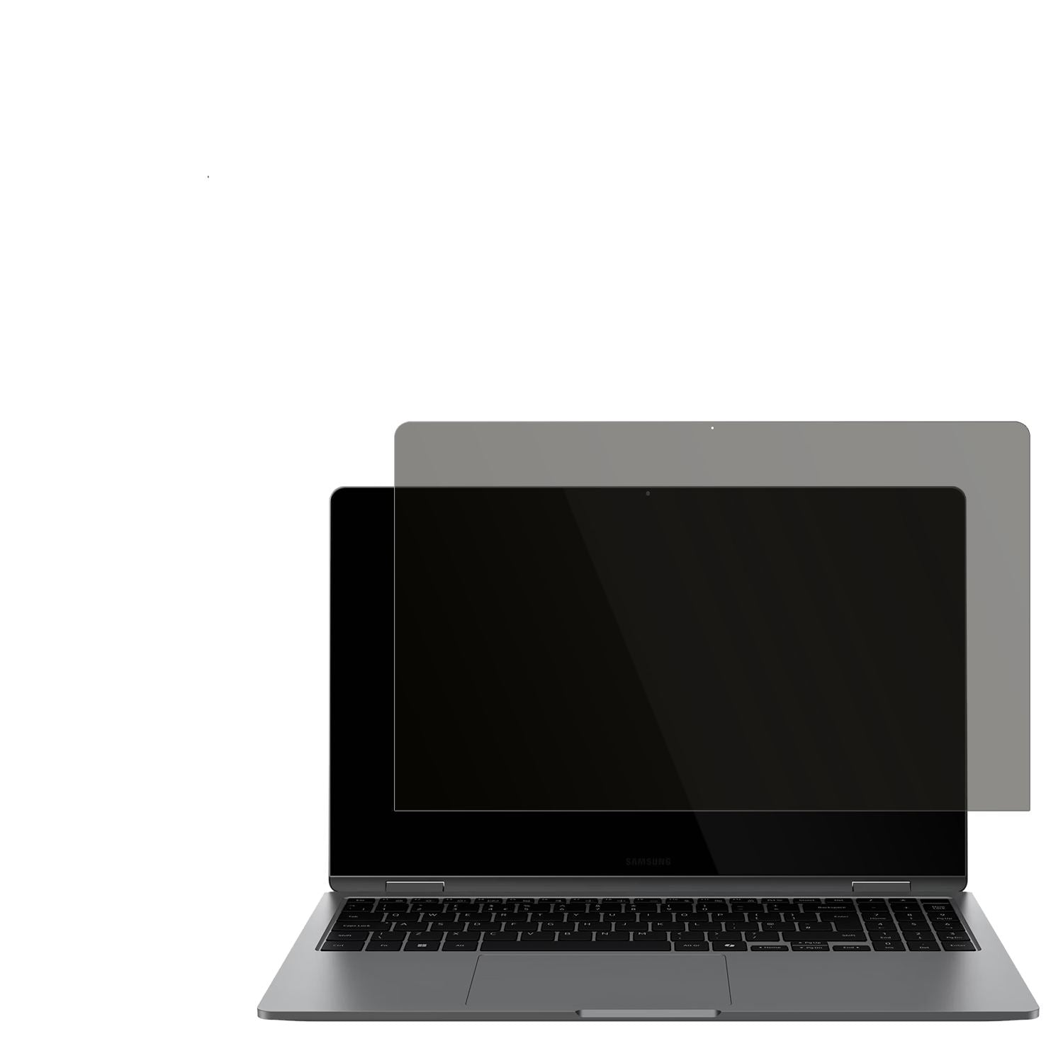 SamsungGalaxy Book5 360 15.6 Zoll mit aufgebrachtem dipos Displayschutz, der seitliche Einblicke blockiert