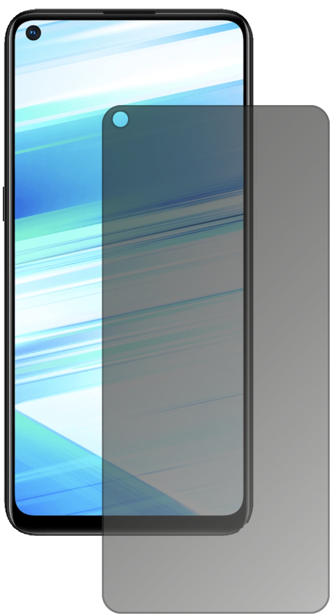 SamsungGalaxy M40 mit aufgebrachtem dipos Displayschutz, der seitliche Einblicke blockiert