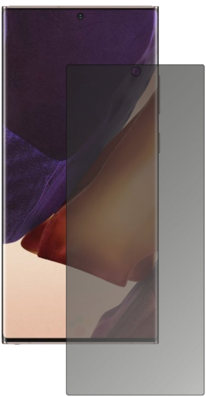 SamsungGalaxy Note 20 mit aufgebrachtem dipos Displayschutz, der seitliche Einblicke blockiert