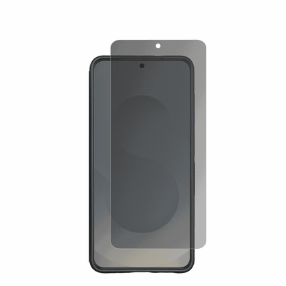 SamsungGalaxy S26 Case Friendly mit aufgebrachtem dipos Displayschutz, der seitliche Einblicke blockiert