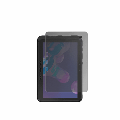 SamsungGalaxy Tab Active 5 Pro mit aufgebrachtem dipos Displayschutz, der seitliche Einblicke blockiert